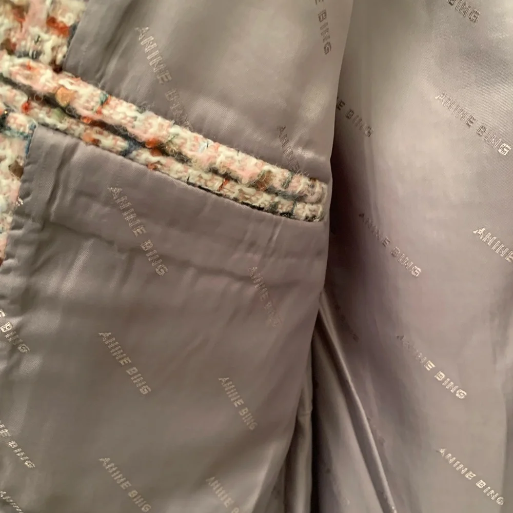 Anine Bing Diana Tweed Blazer Lavender Size Small NEW RARE - Picture 14 of 16